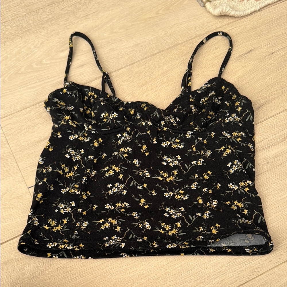 Urban Outfitters Black and Yellow Floral Camisole